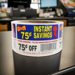 75 Cent Off Instant Savings Label Stickers