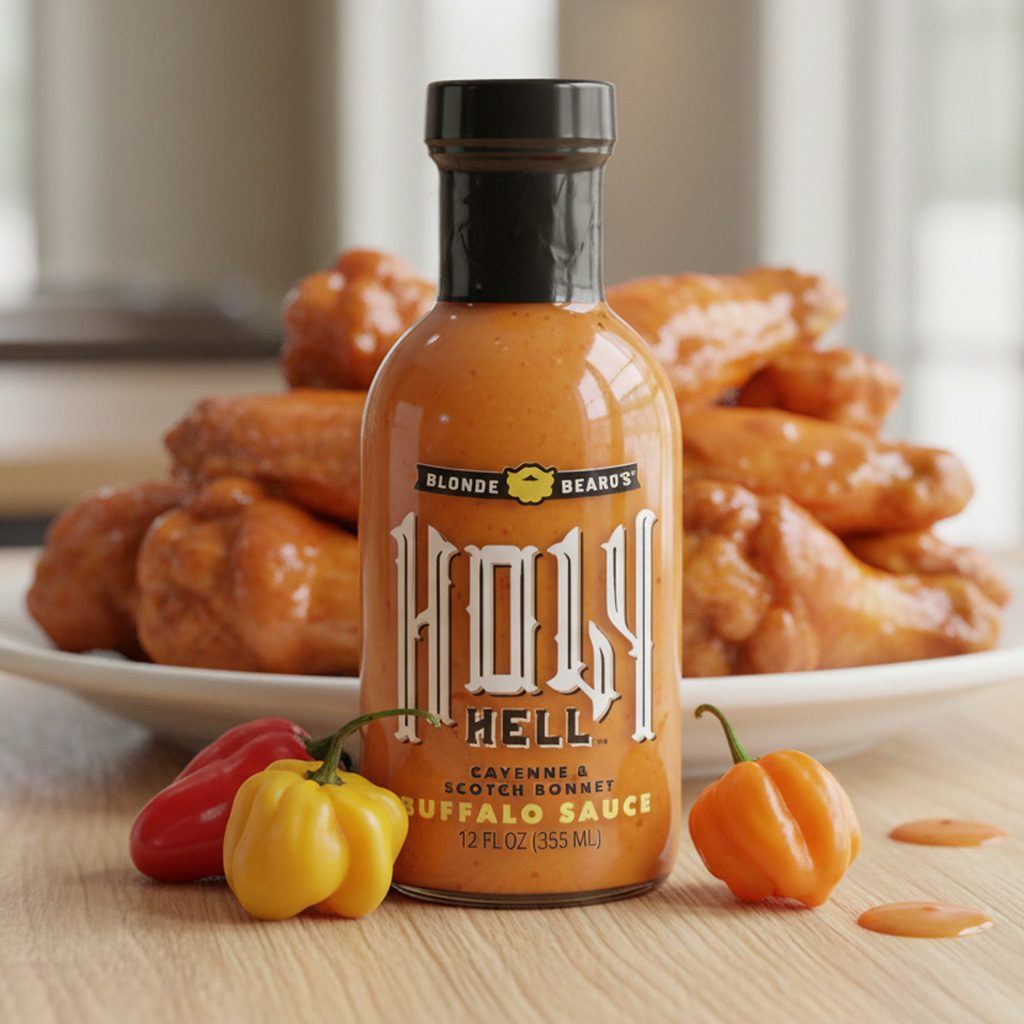 50609-Blonde-Beards-Holy-Hell-Craft-Buffalo-Wing-Sauce Blonde Beard’s Holy Hell Craft Buffalo Wing Sauce wholesale price and pack