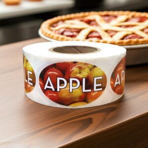 Apple Pie Label Bakery Flavor Stickers with Apple Design