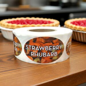 Strawberry Rhubarb Label Bakery Flavor Stickers
