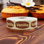 Vanilla Label Stickers Gold Foil Flavor Sticker