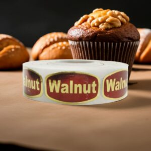 Walnut Label Stickers Gold Foil Flavor Sticker