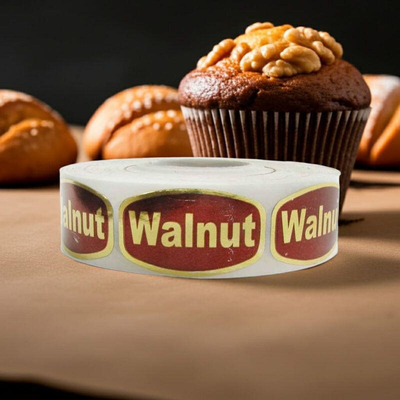 568083 Walnut Label Stickers Gold Foil Flavor Sticker Walnut Label Stickers Gold Foil Flavor Sticker