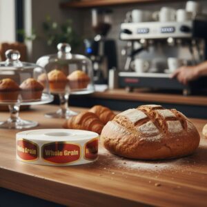Whole Grain Label Gold Foil Bakery Bread Sticker