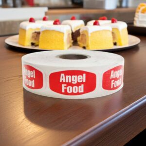 Angel Food Cake Label Bakery Flavor Stickers with cake