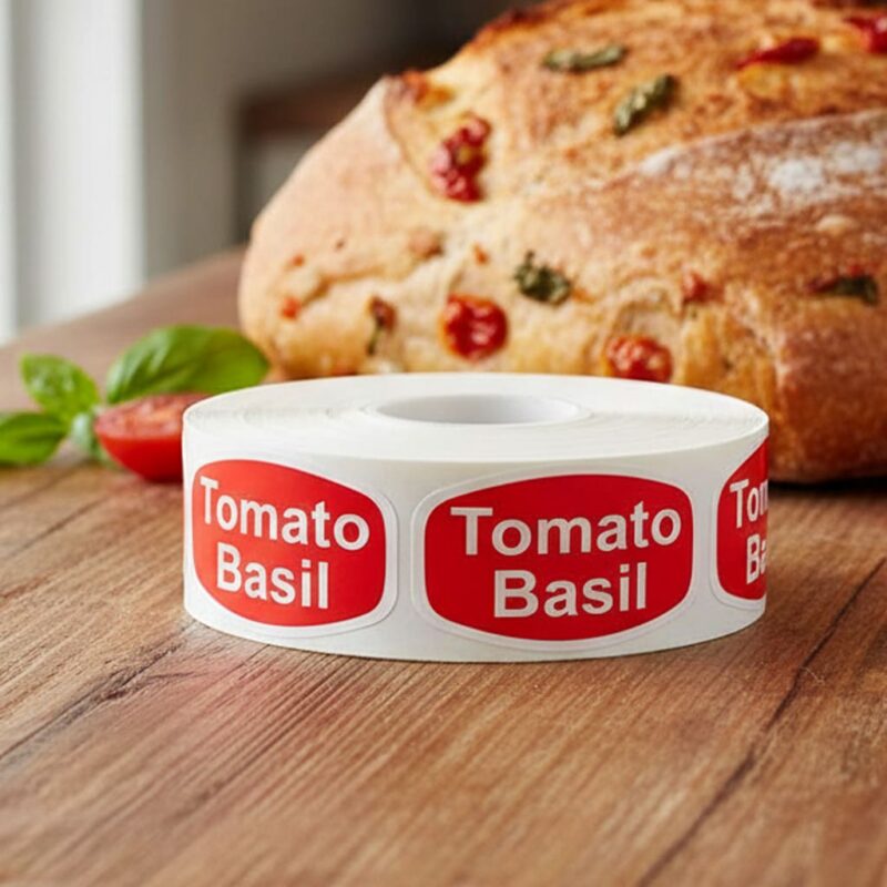 568232 Tomato Basil Label Stickers Deli and Bakery Flavor Sticker Tomato Basil Label Stickers Deli and Bakery Flavor Sticker