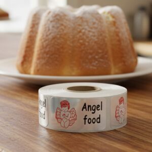 Angel Food Cake Label Bakery Flavor Stickers