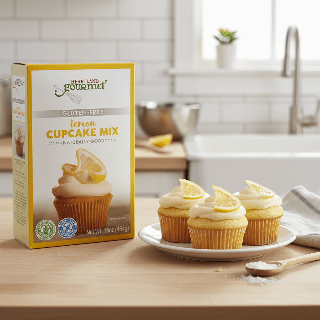 90302 Heartland Gourmet Lemon Cupcake Mix Gluten Free Heartland Gourmet Lemon Cupcake Mix Gluten Free
