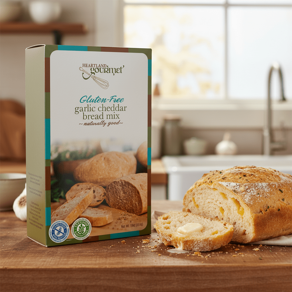 90305 Heartland Gourmet Garlic Cheddar Bread Mix Gluten Free Heartland Gourmet Garlic Cheddar Bread Mix Gluten Free