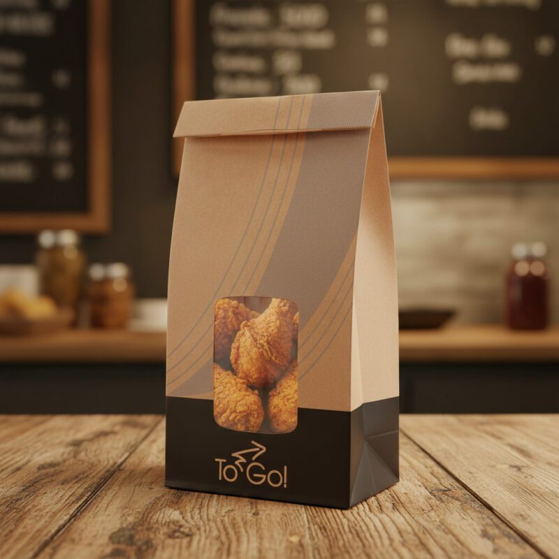 100054-4-Lb-Deli-Bags-Fresh-To-Go-with-Window 4 pound deli bag with hot to go design and window