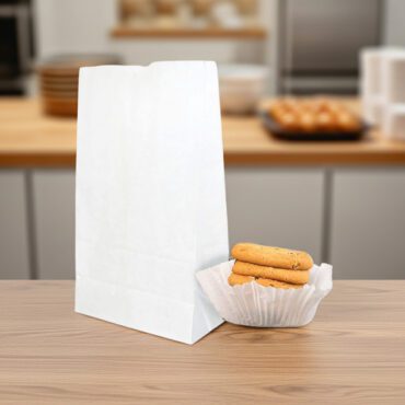 White bakery bag with wax liner