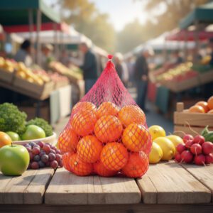 polynet produce bag 5 pounds shown with oranges