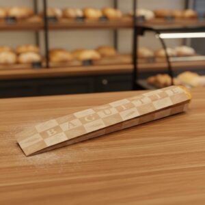 Baguette Bread Bag Kraft Paper with the word baguette on bag