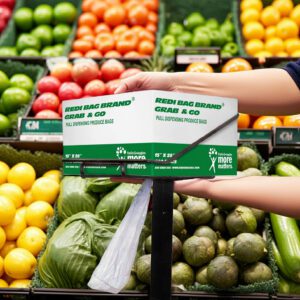 grab and go produce bag in a rack