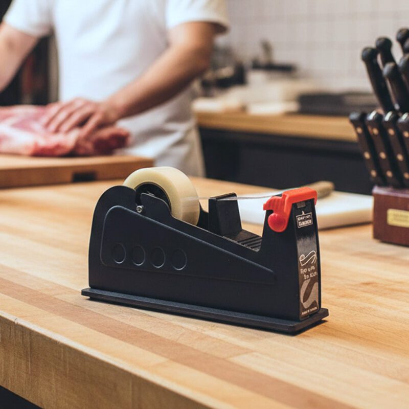 Butcher tape dispenser heavy weighted for easy dispensing