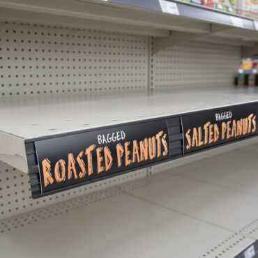 Black Channel track for retail shelving