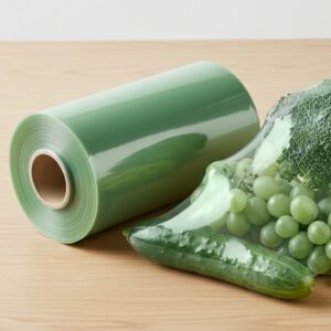 Green-tint breathable produce wrap film for grocery retail