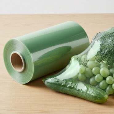 Green-tint breathable produce wrap film for grocery retail