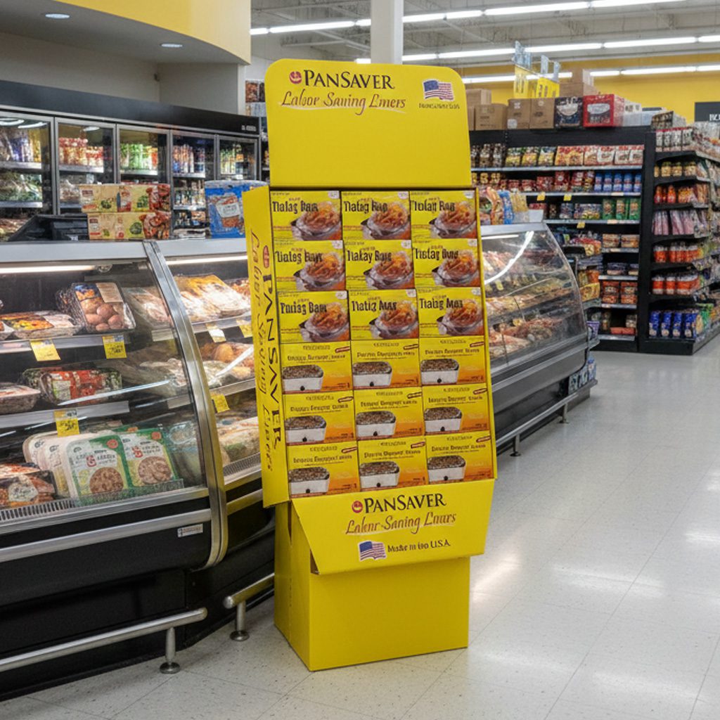 Pansaver Pan Liners Mixed Card Board Shipper Display with turkey Bags and electric roaster liners