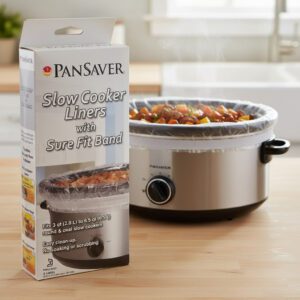 Slow cooker liners with sure fit band fits 3 quart to 6.6 quart cookers