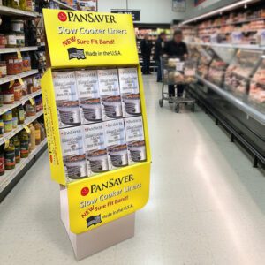 Pansaver Pan Liners Card Board Shipper Display with Slow Cooker Liners with sure fit band