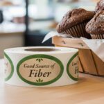 good source of fiber label shown with bran muffins