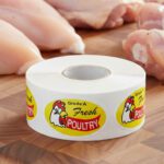grade A fresh poultry label on an oval sticker