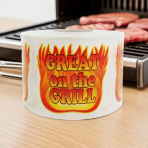 Great On The Grill Flames Label Stickers