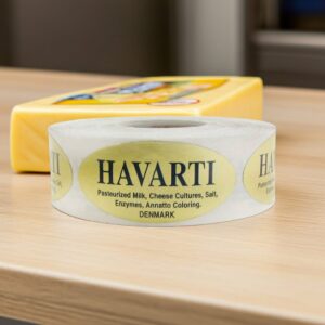 Havarti Cheese gold foil sticker