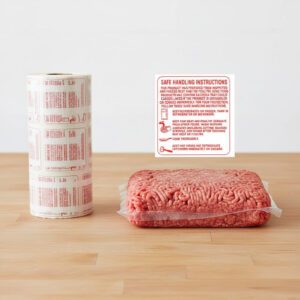 Safe handling label with red text.