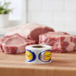 Pork Label with cartoon pig on the sticker