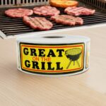 Great On The Grill Label Stickers With Grill Image roll of labels