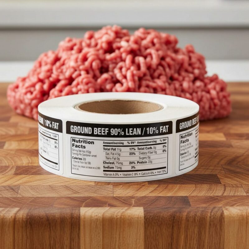 500721-Nutritional-Ground-Beef-90_10-Label ground beef 90% lean nutritional label