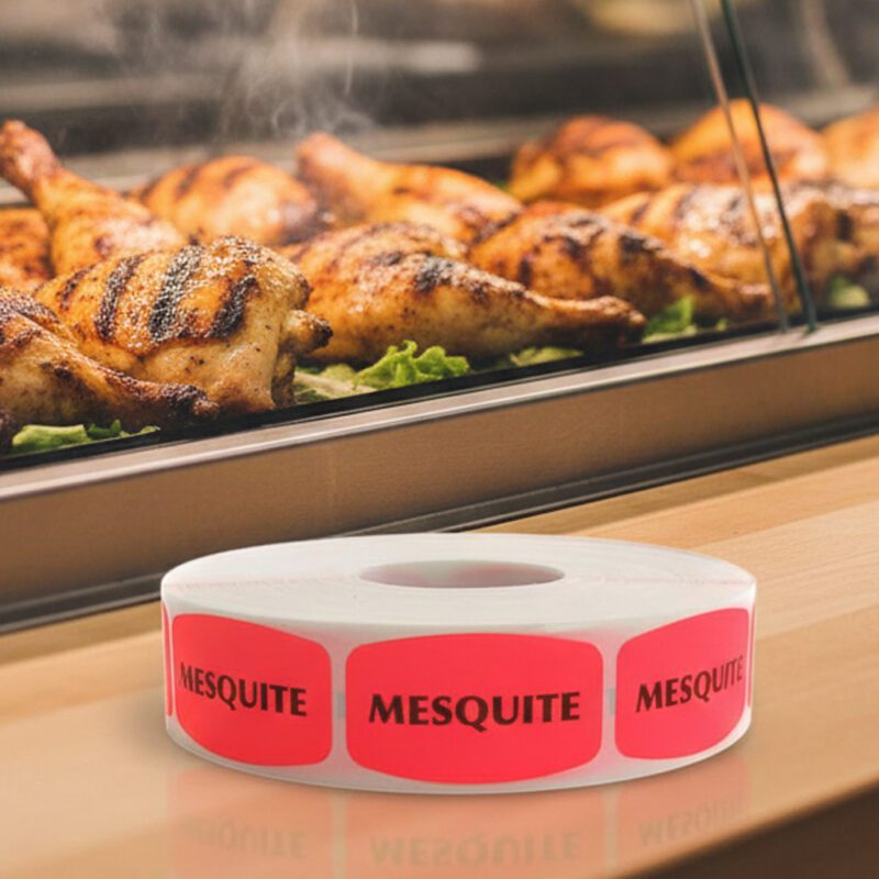 510149-Mesquite-Label mesquite sticker on a red label with black text