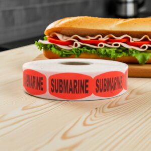 Submarine Deli Label Stickers - 1000/roll