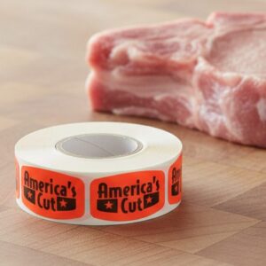 america's cut sticker on a red label with black print