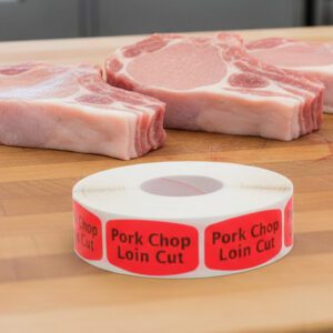 Pork Chop Loin Cut Label Butcher Sticker - 1000/roll