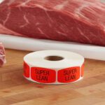 super lean sticker on a red label with black text