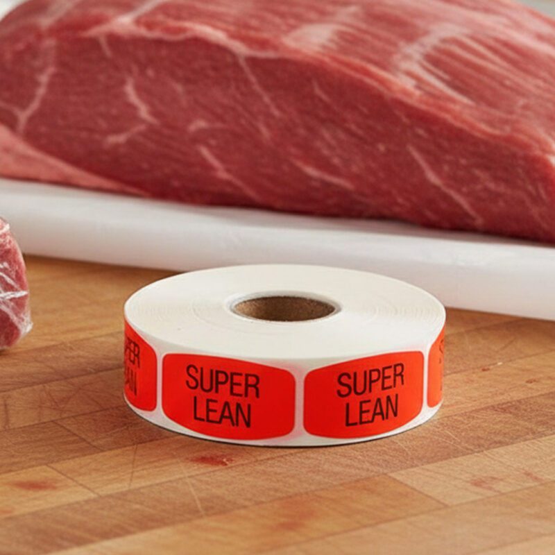 super lean sticker on a red label with black text