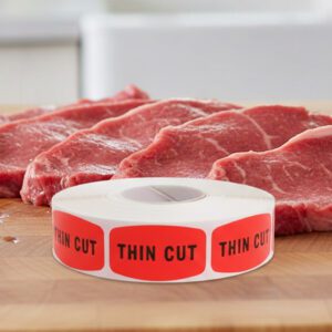 Thin Cut Label Butcher Sticker - 1000/roll