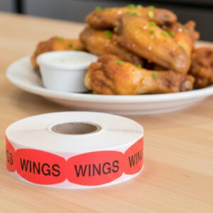 Wings Label Butcher Sticker - 1000/roll
