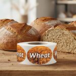 Wheat label with wheat shown on the label and the text wheat in white on the sticker