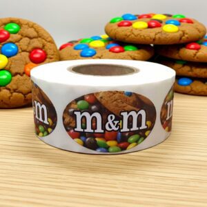M&M Cookie sticker showing colored candies in cookies