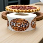pecan flavor sticker with pecan pictured on label