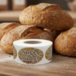 whole wheat sticker showing wheat on the label