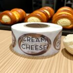 cream cheese label on a roll of stickers
