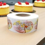 butter creme label showing brightly colored frosting
