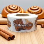 cinnamon label showing cinnamon on sticker