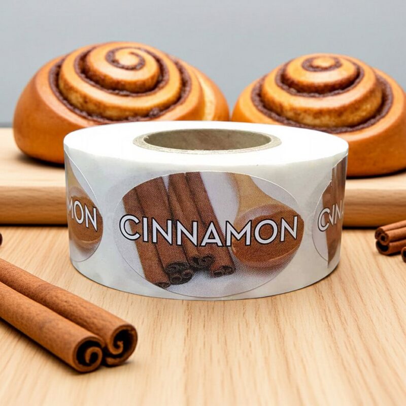 560083-Cinnamon-Label-Bakery-Flavor-Stickers2 cinnamon label showing cinnamon on sticker