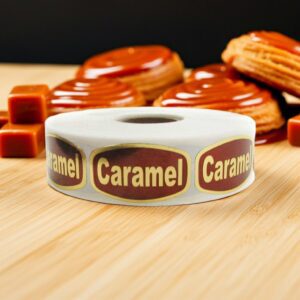 caramel gold foil sticker